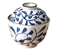 FUNOMOCYA 1Set Hand-Painted Japanese Ceramic Stew Bowl with Lid Convenient Soup Bowl for Entertaining Decorative Kitchen Accessory for Homes Restaurants Parties for Snacks Foods