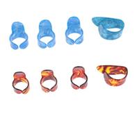 FUNOMOCYA 2-pair Practical Guitar Finger Picks Set, Lightweight Celluloid Thumb and Index Finger Protectors in Light Blue and Tortoise for Acoustic and Bass Guitar Playing