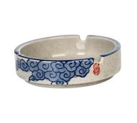 FUNOMOCYA 2 pcs Decorative Ceramic Ashtray Blue Creative Hand Painted Multifunctional Household Storage Porcelain for Family Gatherings Parties Bars