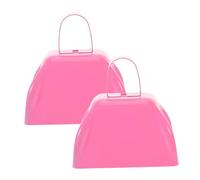 FUNOMOCYA 2 Pcs Metal Cowbells for Sports Events Small Handheld Noisemakers for Football Games and Parties Portable Cheering Bells for Weddings Gatherings and Celebrations