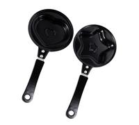 FUNOMOCYA 2 Pcs Mini Non-Stick Pancake Pan for Breakfast Heart Star Shaped Cooking Pans for Omelettes Fried Eggs Muffins and Sandwiches Safe Material for Easy Morning Meals