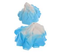 FUNOMOCYA 2 Pcs Resin Aquarium Iceberg Decorations Realistic Micro Landscape Ornaments for Fish Tanks and Turtle Tanks Miniature Arctic Mountain Scenery for Christmas