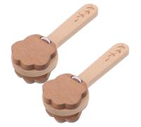 FUNOMOCYA 2 Pcs Wooden Castanets Paw Shape Hand Clappers Musical Instruments for Montessori Percussion Solid Wood Rhythm Maker for Early Education and Sensory Development
