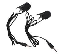FUNOMOCYA 2 Pieces 3.5mm Threaded Lavalier Clip Microphone Wired Condenser Recording Mic Portable Conference Mic for Phone and Camera