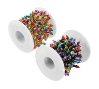 FUNOMOCYA 2 rolls Simulation String Lights Artificial Xmas Decoration Flexible Miniature Light String for Dollhouse Indoor Home Holiday Ambiance