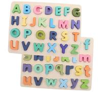 FUNOMOCYA 2 Sets English Alphabet Puzzle for Educational with Bright Colors Cognitive Pairing and Logical Thinking Development for Learning Letters at Home and School