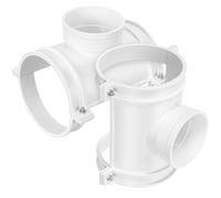 FUNOMOCYA 2 Sets PVC 3-Way Saddle Tee Kit with Clamps for Garden Irrigation and Water Systems, Fitting Tube Connector Adapter, White PVC Material, Minimizes Leakage and Excellent Resistance