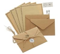 FUNOMOCYA 2 Sets Retro Letter Paper and Envelope Set Vintage Writing Paper Kit for Traveler Notebook Inserts with Pretty Patterns for Invitations Notes Messages and Party Supplies