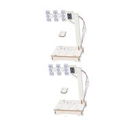 FUNOMOCYA 2 Sets Stem Wooden Traffic Light Kit for DIY Digital Programming Signal Educational Science Experiment Model for Teens Parent Interactive Learning