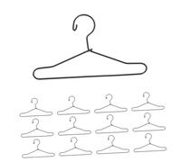 FUNOMOCYA 20 Pcs Mini Doll Clothes Hangers Metal Coat Rack for Dollhouse Wardrobe Space-saving Black Garment Organizer for Dresses Skirts Accessories