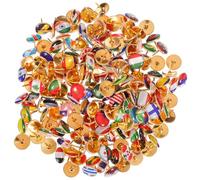 FUNOMOCYA 200 Pcs National Flag Pins Creative Thumb Tacks Metal Push Pins for World Map Message Boards and Bulletin Boards Map Pins for Travel Souvenirs Bag and Hat Decoration