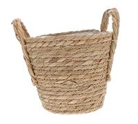 FUNOMOCYA 20cm Large Straw Flowerpot Retro Style Planter Ideal for Indoor Decorative Vase