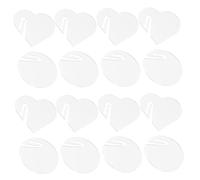 FUNOMOCYA 20pcs Acrylic Drink Markers for Weddings and Parties Transparent Heart Shaped Tags Name Place Cards for Identifying Glasses and Preventing Mix Ups