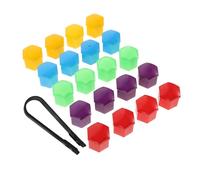FUNOMOCYA 20pcs Car Wheel Lug Nut Covers PP Plastic Anti-rust Dustproof Hub Nut Caps with Clip Bag Decor for Car Models Easy DIY Installation and Protection