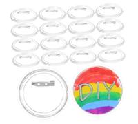 FUNOMOCYA 20pcs Clear Acrylic Button Badges with Secure Pin Backs Transparent Blank Button Pins for DIY Crafting Personal and Business Use Scratch Resistant Badge Making Supplies