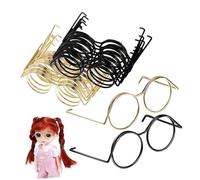 FUNOMOCYA 20pcs Mini Doll Glasses Metal Wire Rimmed Eyewear Props for Dolls Gold Black Accessories Crafting Photography