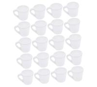 FUNOMOCYA 20pcs Miniature White Dollhouse Coffee Mugs Realistic Mini Tea Cups for Doll House Kitchen Decoration and Photo Props Delicate Craftsmanship for Micro Landscape Creation