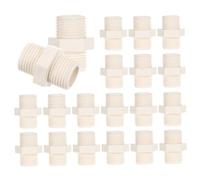 FUNOMOCYA 20pcs PVC Threaded Pipe Fittings Double Male Connectors for Garden Irrigation DIY Shelving Cold Water Systems Lightweight Water Pipe Adapters for Home and Industrial Use