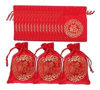 FUNOMOCYA 20pcs Silk Drawstring Jewelry Pouches Reusable Wedding Candy Storage Bags for Year and Small Accessories