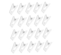 FUNOMOCYA 20Pcs Transparent Self-Adhesive Spring Clips for Wall Decoration Sticky Badge Holders Clip Plastic for Photos Posters Id Cards Office and Home Use
