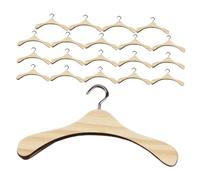 FUNOMOCYA 20Pcs Wooden Doll Wardrobe Hangers Space-saving Doll Outfit Organizers for Dollhouse Closet Compatibility with Bjd and Compact Clothes Rack for Bedroom