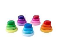 FUNOMOCYA 20Pcs Wooden Stacking Stones Educational Montessori for Boys Smooth Blocks for Cognitive Development Fine Motor Skills and Imagination Building Game