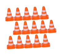 FUNOMOCYA 21pcs Simulation Traffic Sign and Road Cone for Educational Playset for Role Play Model Driving Habits Portable Construction Cones for Pretend Play and Sand Table Use