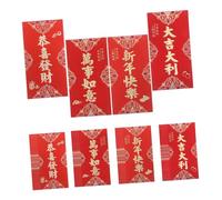 FUNOMOCYA 24pcs Chinese Red Envelopes Thickened Paper Hong Bao with Classical Patterns and Blessing Words for Lunar Year Money and Spring Festival Celebrations