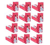 FUNOMOCYA 24Pcs Christmas Snowman Pattern Kraft Paper Candy Bags with Flat Bottom Oil-Proof Chocolate Bags for Stylish Food-Grade Pouch for Holiday Treats