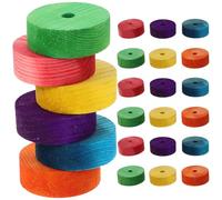 FUNOMOCYA 24Pcs Colored Wooden Wheels DIY Car Accessories Natural Solid Wood Craft Parts for Handmade Model Cars Educational Building Blocks for Boys