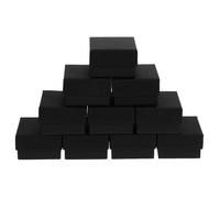 FUNOMOCYA 24Pcs Small Kraft Paper Jewelry Boxes Black Ring and Earring Packaging Cases Boxes for Birthday Presents and Party Favour Storage