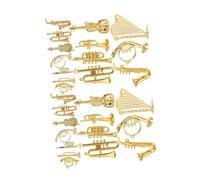 FUNOMOCYA 28pcs Tiny Instruments Decor Mini Musical Instruments Miniature for Crafts Dollhouse Musical Ornaments Mini Violin Model Golden