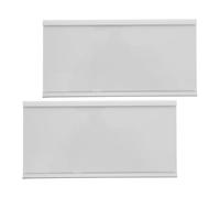 FUNOMOCYA 2pcs Aluminum Alloy Workstation Name Plate Holders 8x16cm Desk Name Tags for Employee Identification Office Desk Nameplates with Adhesive Backing for Hanging