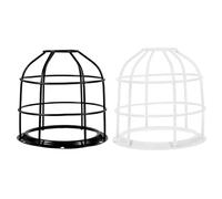 FUNOMOCYA 2Pcs Anti-Collision Metal Wire Lamp Protection Cover, Explosion-Proof Light Bulb Cage Guard for Workshop and Factory Lighting, Black and White Small Hollow Lampshade Set