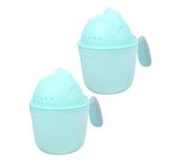 FUNOMOCYA 2pcs Bath Rinse Cups with Curved Handles Compact Shampoo Rinser for Easy Hair Washing and Water Pouring Cute Green Design for Travel and Home Bath Essentials