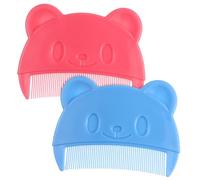 FUNOMOCYA 2pcs Bear Shaped Fine Tooth Comb for Newborns and Gentle Cradle Cap Removal Portable Travel Friendly Hair Comb Blue and Pink
