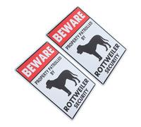 FUNOMOCYA 2pcs Beware of Dogs Signs for Fence Vintage Style Property Warning Plaques Weather-resistant Dog Fence Outdoor Signs Easy Install Security Notice for Home and Business