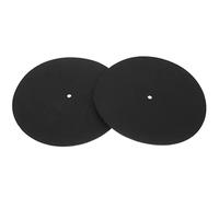 FUNOMOCYA 2pcs Black Felt Vinyl Record Player Pads Replacement Disc Protective Mats for Turntables, Cushioned Slipmats for Record Players to Enhance Audio Quality