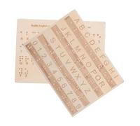 FUNOMOCYA 2pcs Braille Alphabet and Number Boards for Blind People Raised Tactile Dots Educational Tool Braille Learning Kit for Visual Impaired Portable Teaching Aid
