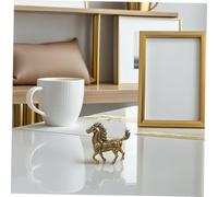 FUNOMOCYA 2pcs Brass Chinese Zodiac Horse Sculptures Hand Polished Vintage Feng Shui Figurines for Office Meditation Bookshelf Decor Handmade Art Collectible