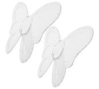 FUNOMOCYA 2pcs Butterfly Plastic Flower Vase for Home Décor - Modern Butterfly Table Vase for Fresh and Dried Flowers, Unique Floral Planter for Bookshelf and Wedding Display, 11.2x8.25x3.14