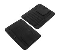 FUNOMOCYA 2pcs Car Sun Visor Organizer with Fake Non Slip Sunglasses Holder and Travel Document Pouch Secure Car Glasses Clip and Card Storage for Truck and Auto Interior