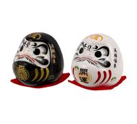 FUNOMOCYA 2pcs Ceramic Zen Ornaments for Home Office and Car Dashboard Luck Charms and Feng Shui Decor with Elegant Design