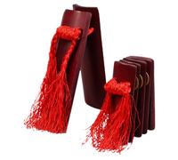 FUNOMOCYA 2pcs Chinese Kuaiban Bamboo Allegro Clapper for Traditional Percussion Instrument Easy to Use Public Speaking Tool Red with Large and Small Boards for Performance Practice