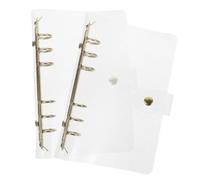 FUNOMOCYA 2pcs Clear PVC Binder Covers Gold Glitter Notebook Shells Reusable Document Organizer Folder for Office Home Travel