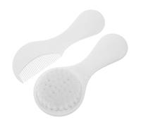 FUNOMOCYA 2pcs Comb and Soft Bristle Brush Set for Newborns and Gentle Scalp Scrubber for Cradle Cap Removal Soothing Scalp Massage Grooming Kit for Healthy Hair and Relaxation