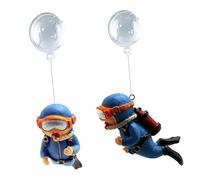 FUNOMOCYA 2Pcs Decorative Diver Figurines for Fish Tank Creative Floating Aquarium Ornaments Safe Non Tank Accessories Nature Inspired Aquarium for Interactive Play