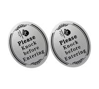 FUNOMOCYA 2pcs Door Knocking Stickers Closing Blink Leave Hanging Blank Bottom Please Door Signs for Home The Office Sign Side Wall Dont Knockers Illuminate Close Use Soliciting Is Black Pvc