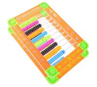 FUNOMOCYA 2pcs Educational Abacus Bright Plastic Counting with Base for Early Math Learning Preschool Boys Arithmetic Teaching Aid Random Color