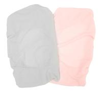 FUNOMOCYA 2pcs Elastic Changing Pad Covers for Newborns, Removable Cotton Muslin Fabric, Diaper Changing Mat Replacement for Care Table in Light Pink and Grey